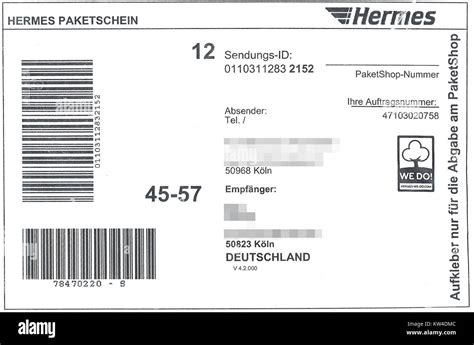 paketaufkleber Hermes